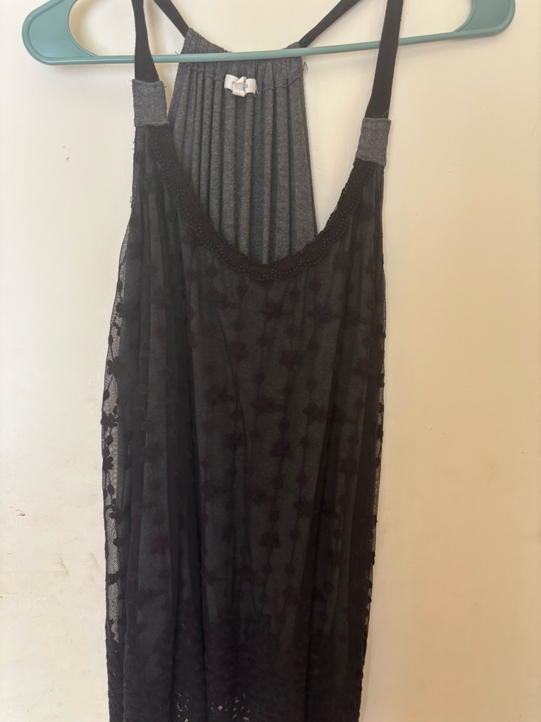 Maurices Black Lace Overlay Tank Top